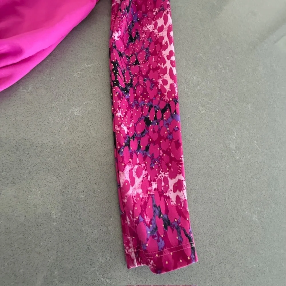 Danskin Now Long Sleeve Size 6-6X Girl's Pink & Black Leopard Print Leotard EUC
